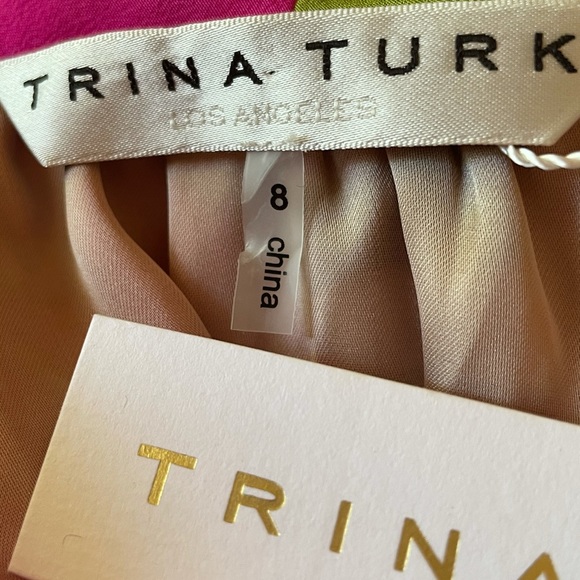 NWT Trina Turk dress with tie at neck, tea length - Picture 4 of 5